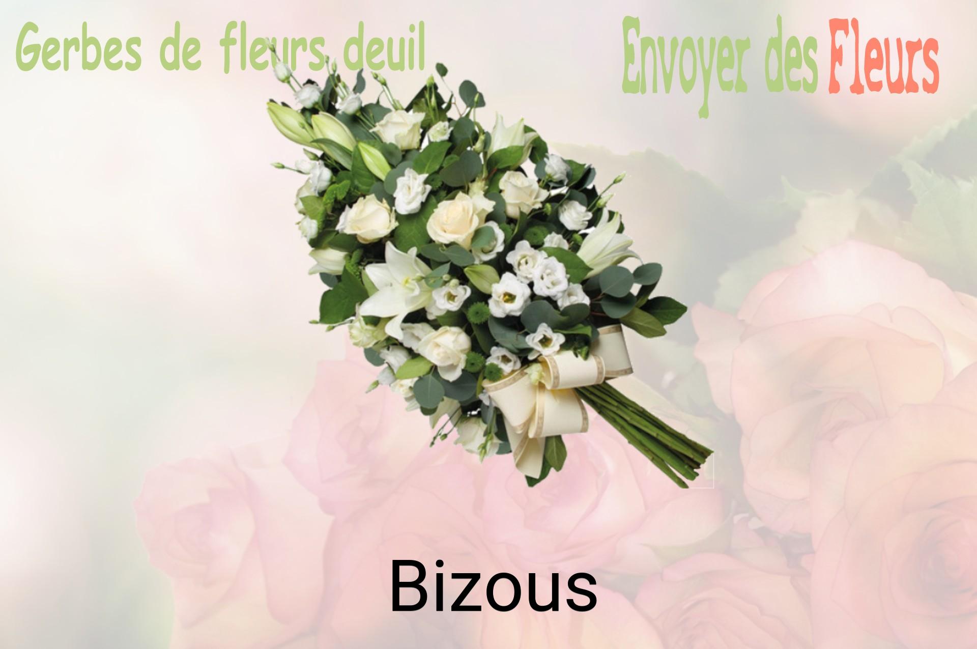 Gerbe de fleurs de deuil livrée à Bizous